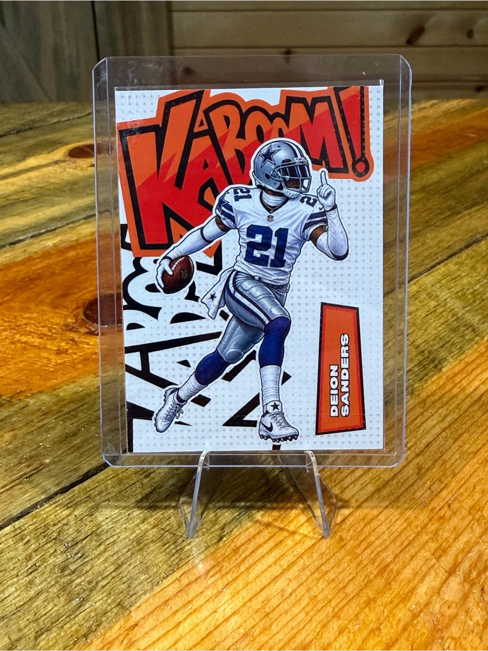 Deion Sanders Collectible Sports Card - White/Blue